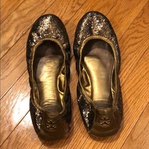 Tory Burch glitter flats
